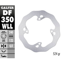 Disco freno Galfer Wave posteriore pieno
