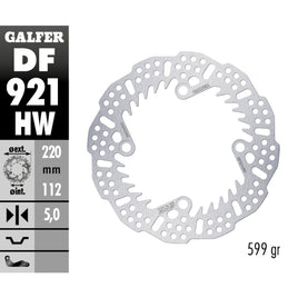 Disco freno Galfer Shark posteriore - 5 mm
