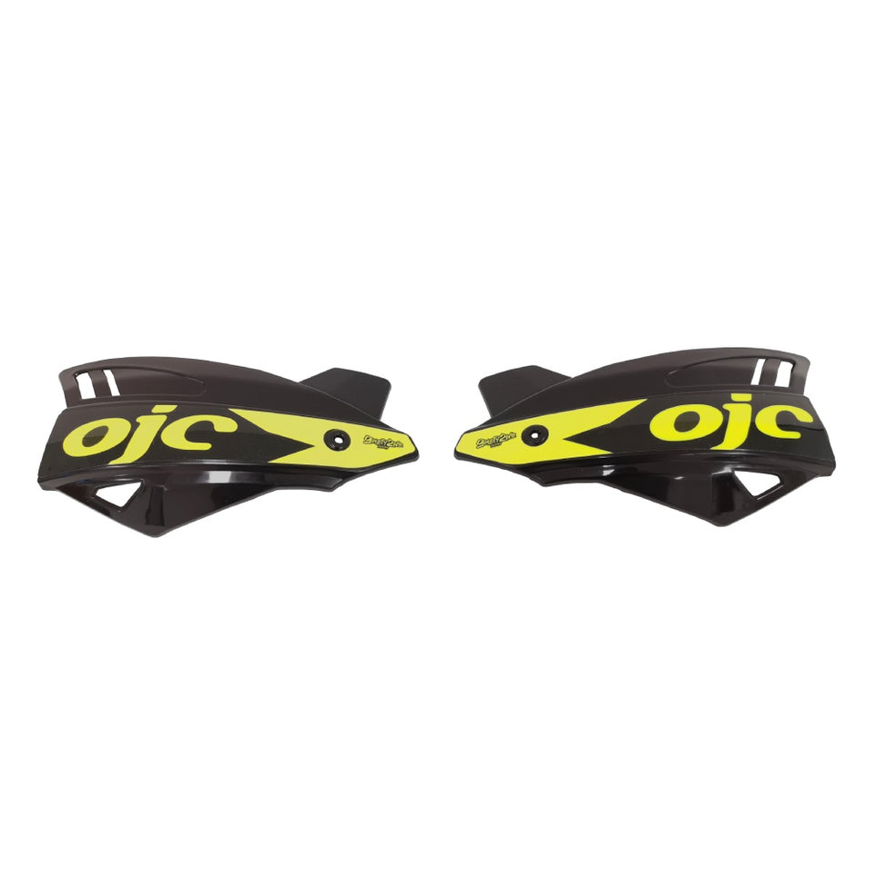 Coppia paramani OJC SHARK universali neri (adesivo giallo fluo)