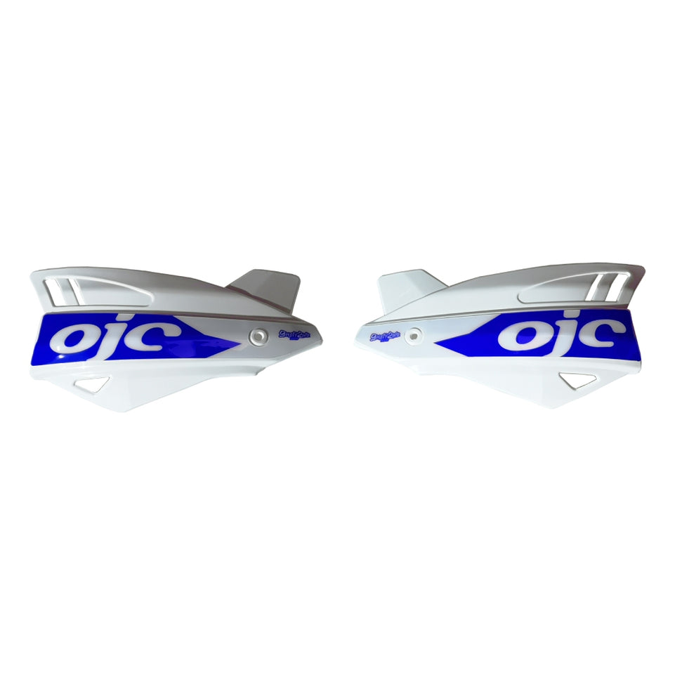 Coppia paramani OJC SHARK universali bianchi (adesivo blu)
