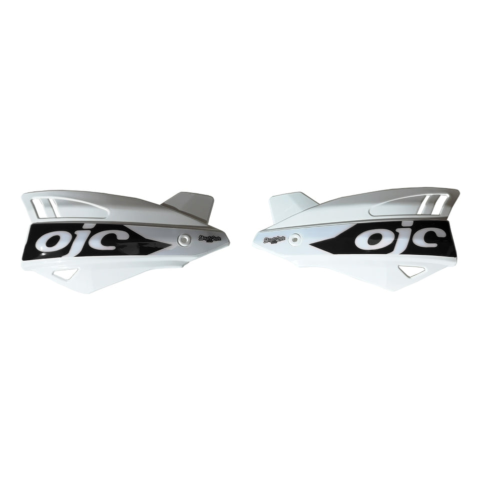 Coppia paramani OJC SHARK universali bianchi (adesivo nero)
