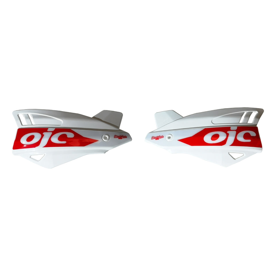 Coppia paramani OJC SHARK universali bianchi (adesivo rosso)