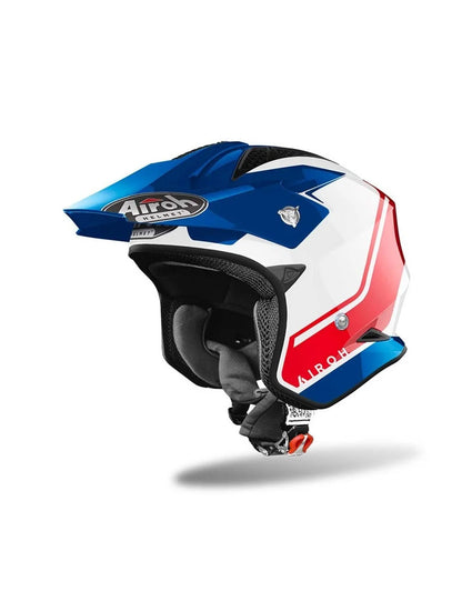 Airoh TRR S Casco Jet/Trial Fibra Omologato Keen Blue Red Gloss TRRS14 - LGMoto SRL