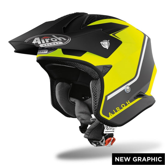 Airoh TRR S Casco Jet/Trial Fibra Omologato Keen Yellow Matt TRRS14 - LGMoto SRL