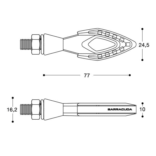 Barracuda coppia frecce Freccia Led Nere Omologate Universali Moto - LGMoto SRL