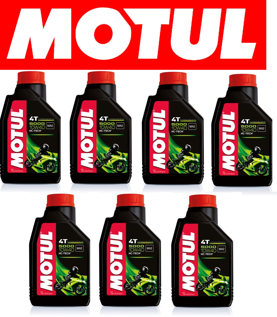 MOTUL 7 LITRI OLIO MOTORE LUBRIFICANTE SEMI SINTETICO HC-TECH 5000 10W40 4T