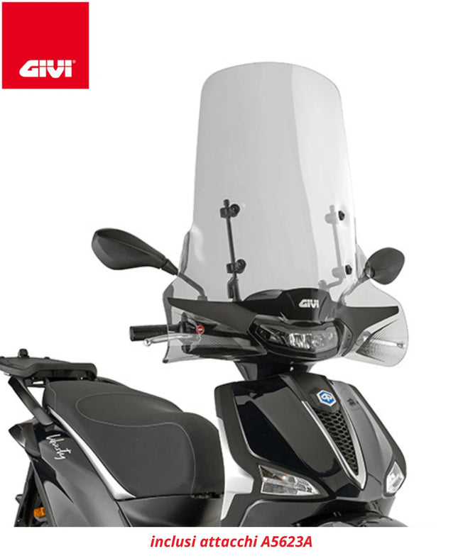 GIVI solo Parabrezza / Lastra Trasparente con Attacchi per PIAGGIO Liberty 125 2025