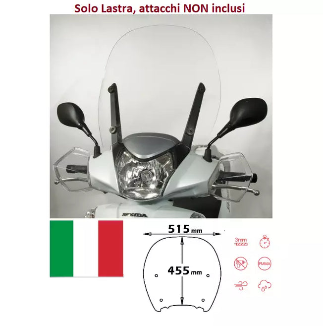 Isotta parabrezza solo lastra per attacchi originali per Honda sh 300 2011 2012 2013 2014 - LGMoto SRL