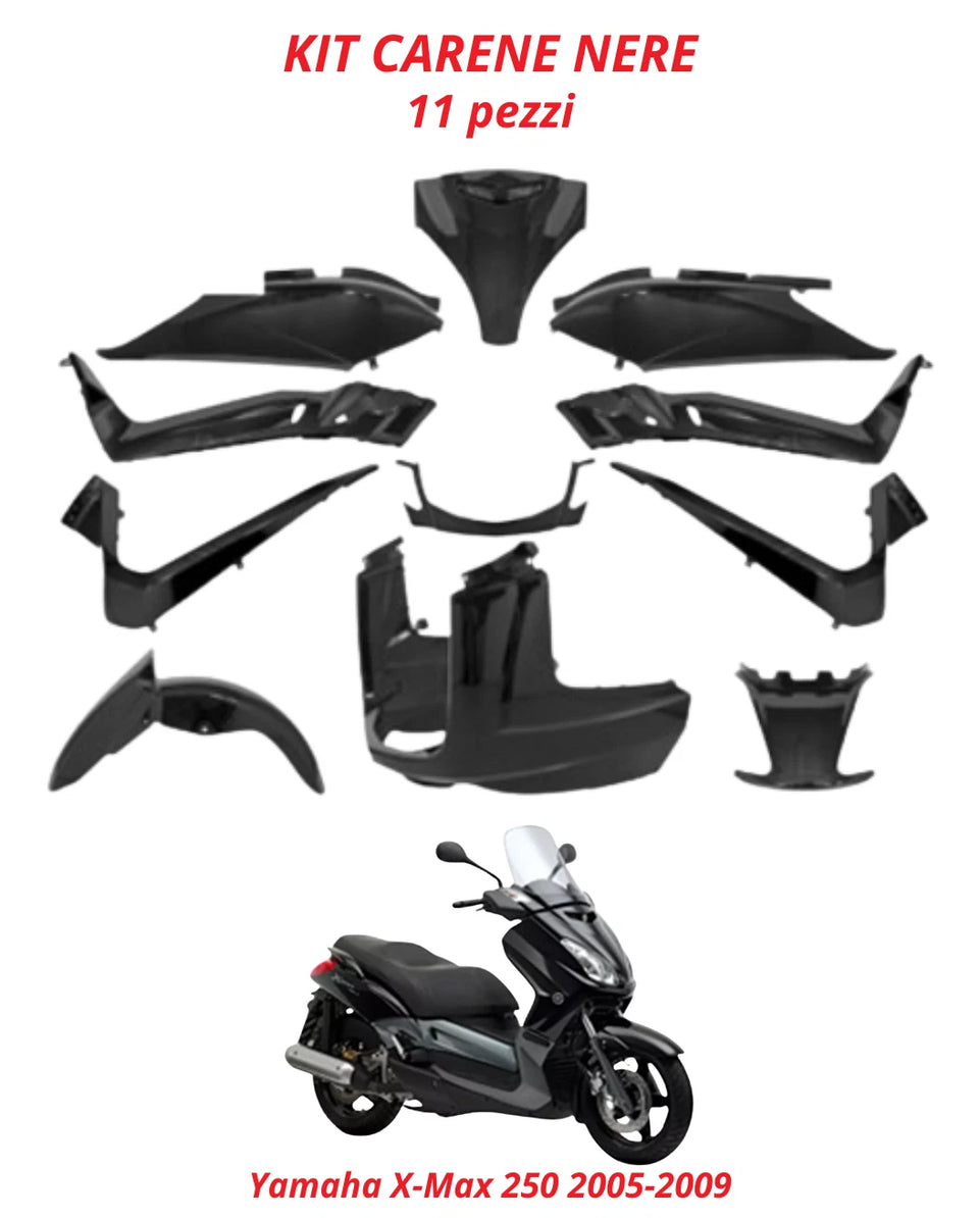 T4Tune Kit Carene / Plastiche Nere Complete per Yamaha X-Max 250 2005-2009