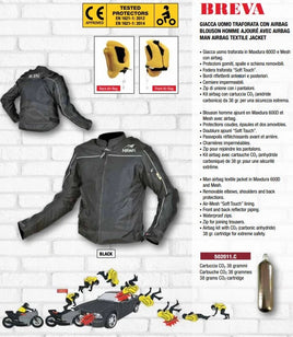 Hawk Giacca uomo Airbag CE Breva Traforata Protezioni Schiena Spalle Gomiti Moto - LGMoto SRL
