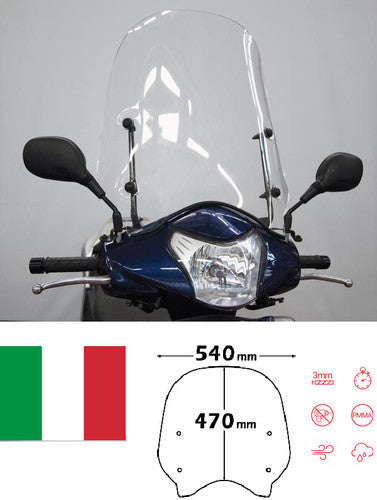 isotta parabrezza Maxi per attacchi originali per Honda SH 300 2006-2010