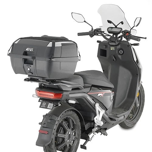 GIVI Bauletto Portapacchi +Piastra Monolock + schienalino 45LT Nero Moto Scooter