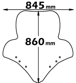 Isotta Parabrezza 860 x 845 mm + Attacchi per Kymco Downtown 125-200-300 2009 -2017 - LGMoto SRL