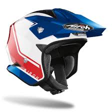 Airoh TRR S Casco Jet/Trial Fibra Omologato Keen Blue Red Gloss TRRS14 - LGMoto SRL